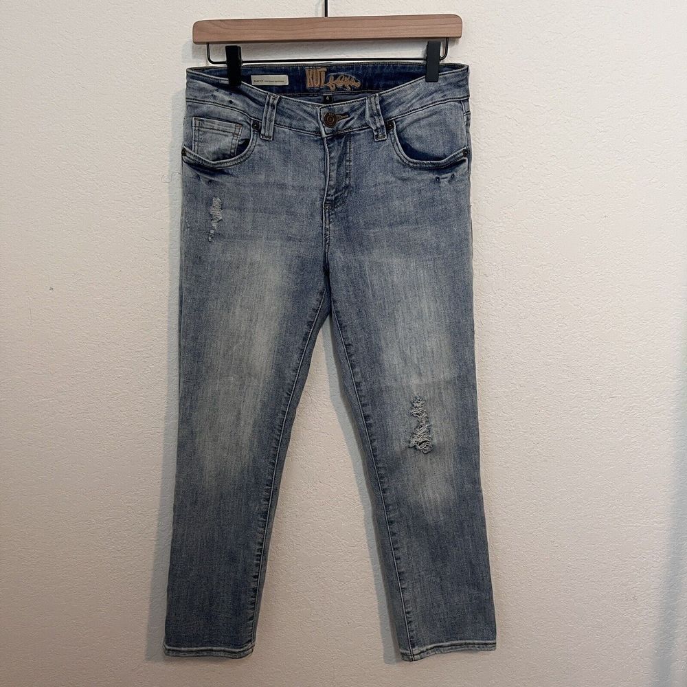 Kut from the Kloth Women’s Jeans bardot Size 4 Crop Skinny Boyfriend Light Wash
